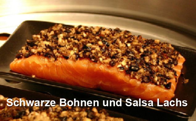 Schwarze Bohnen und Salsa Lachs - Mexikanisch Rezepte